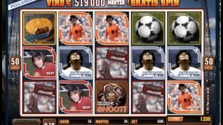 Shoot! Spillemaskine med spillerkort og fodboldikoner
