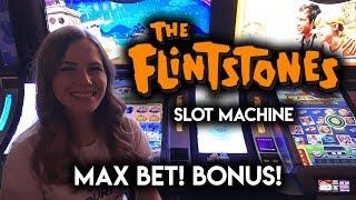 Great WIN! Flintstones Slot Machine! MAX Bet BONUS! Yabba Dabba Doo!