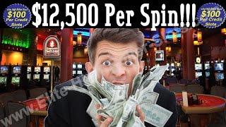 •WOW! $12,500.00 Dollar Max Bet, Per Spin!!! Elite High Roller $100 Slot Machine! Jackpot Handpay • 