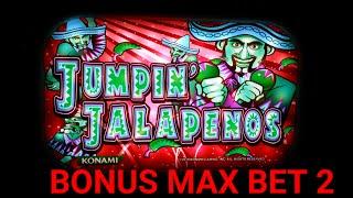 JUMPING JALAPEÑOS - BONUS MAX BET 2 5c - KONAMI SLOT MACHINE