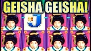 •GEISHA GEISHA!• SHE DRIVES ME CRAZY! GEISHA LEGENDS (Aristocrat) Slot Machine Bonus.