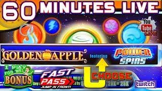 • 60 MINUTES LIVE • POWER SPINS - GOLDEN APPLE • EXTRA POWER SPINS TO VIP MEMBERS AFTER THE SHOW!