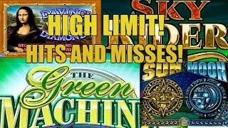 HIGH LIMIT SLOT MACHINE- HITS AND MISSES-GREEN MACHINE