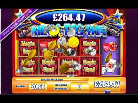 MEGA BIG WIN £285 (570:1) on MAGIC WAND™ SLOT GAME AT JACKPOT PARTY®