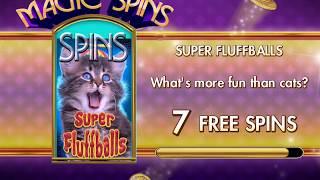 SUPER FLUFFBALLS Video Slot Casino Game with a FREE SPIN BONUS