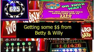 BETTY the YETTI paid me some $$ Lightning Link, Willy Wonka original and more slot machine wins!
