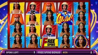 WONDER WOMAN Video Slot Casino Game with an AMAZING AMAZON FREE SPIN  BONUS