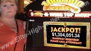 •$1,304,051.34 Million Dollar Slot Machine Jackpot Handpay WIN! Elite High Roller Vegas Casino • SiX