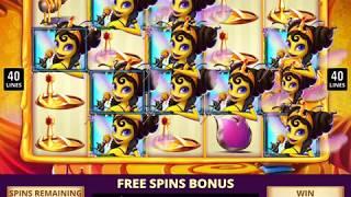 HONEY WINS Video Slot Casino Game with a HONEYCOMB CASTLE FREE SPIN BONUS