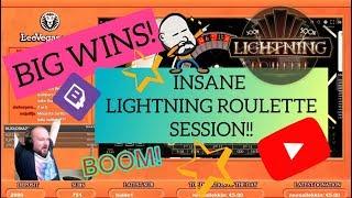 BIG WINS!! INSANE LIGHTNING ROULETTE SESSION!!