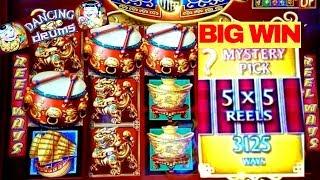 •BIG WIN!!• DANCING DRUMS Slot Machine Bonus & Big Win | Progressive Pick Feature | Live Slot Play