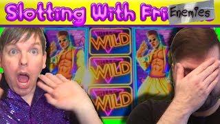 BRENT BRINGS MORE LUCK!  Slotting With Frienemies Ep. 3 • Slot Machine LIVE PLAY W/ SDGuy1234