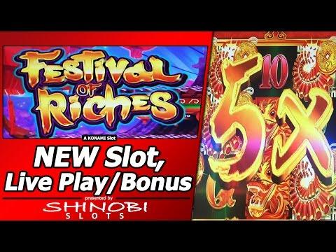 Festival of Riches Slot - First Look with Live Play, Line Hits and a Free Spins Bonus