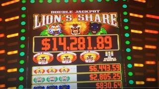 LIVE!! LIONS SHARE 9 LINE Dollar Slot Machine• Max Bet $9 LIVE PLAY Barona Casino 赤富士スロット