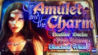 THE AMULET AND THE CHARM SLOT MACHINE BONUS-RE-TRIGGER!