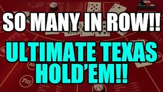 MAX Betting! Did I Really Win 9 Hands In A Row!? Ultimate Texas Hold’em!