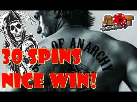 Sons of Anarchy slot machine bonus 30 spins at Bellagio Las Vegas • SlotTraveler •