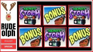 RUDEolph Christmas Gift Slot Video • MONEY STORM Live Play • Slot Machine Pokie in 3 States!