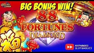 88 FORTUNES DIAMOND Slot BIG BONUS WIN!