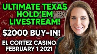 LIVE: Ultimate Texas Hold’em!! $2000 Buy-in!! PART 1