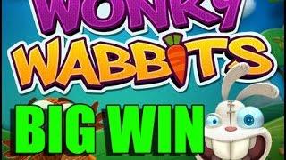 RECORD WIN 15 euro bet no-deposit bonus BIG WIN - Wonky Wabbits HUGE WIN epic reactions