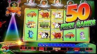 50 Free Games!!! Nice Bonus on Invaders Return From Planet Moolah 1c Wms Slot in San Manuel Casino