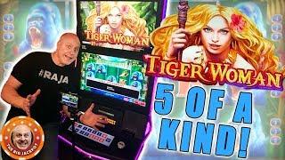 • 5 Of A Kind! • LINE HIT HANDPAY! •High Limit Tiger Woman Pays BIG! | The Big Jackpot