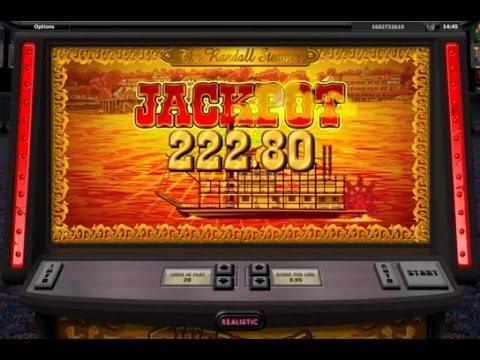 Realistic Riverboat Gambler Video Slot Jackpot Screen