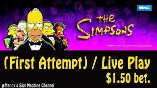 • • The Simpsons  NEW !! Slot Machine Live Play at Barona Casino , San Diego  •