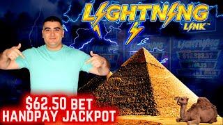 $62.50 Bet Bonuses & HANDPAY JACKPOT On High Limit Lightning Link Slot | Dragon Link Slot Machine