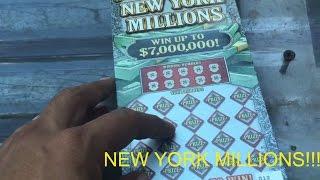 2 New York Millions Lottery scratch card tickets