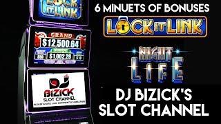 $$~ 6 MINUSTES OF BONUSES $$~ LOCK IT LINK ~ Nightlife Slot Machine • DJ BIZICK'S SLOT CHANNEL